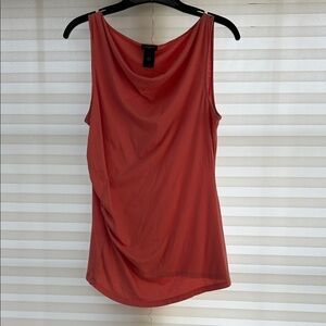 Ann Taylor LOFT Coral Sleeveless Drape Neckline Tank Top